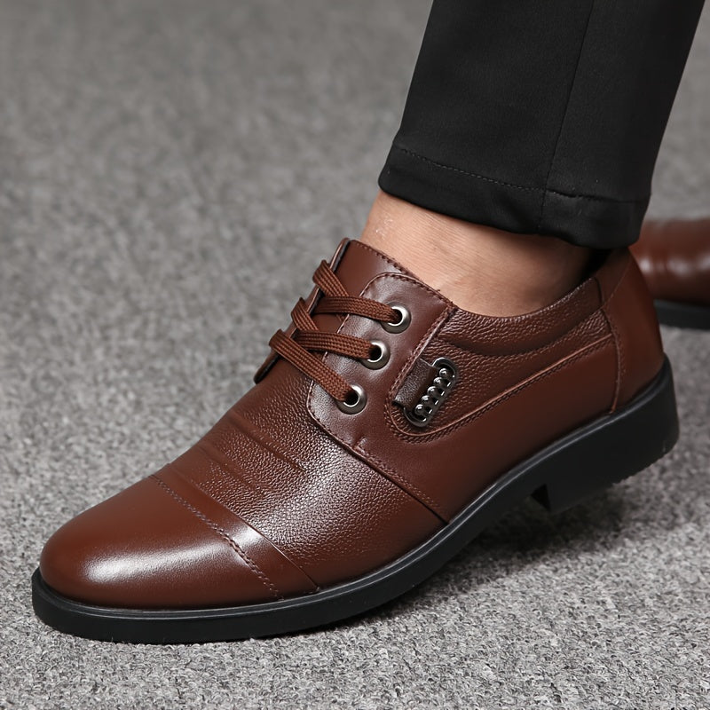 Low-Top Bovine Leather Derby Shoes - Comfy, Non-Slip, Durable, and Breathable - Perfect for Daily Casual Wear in Spring and Fall Seasons