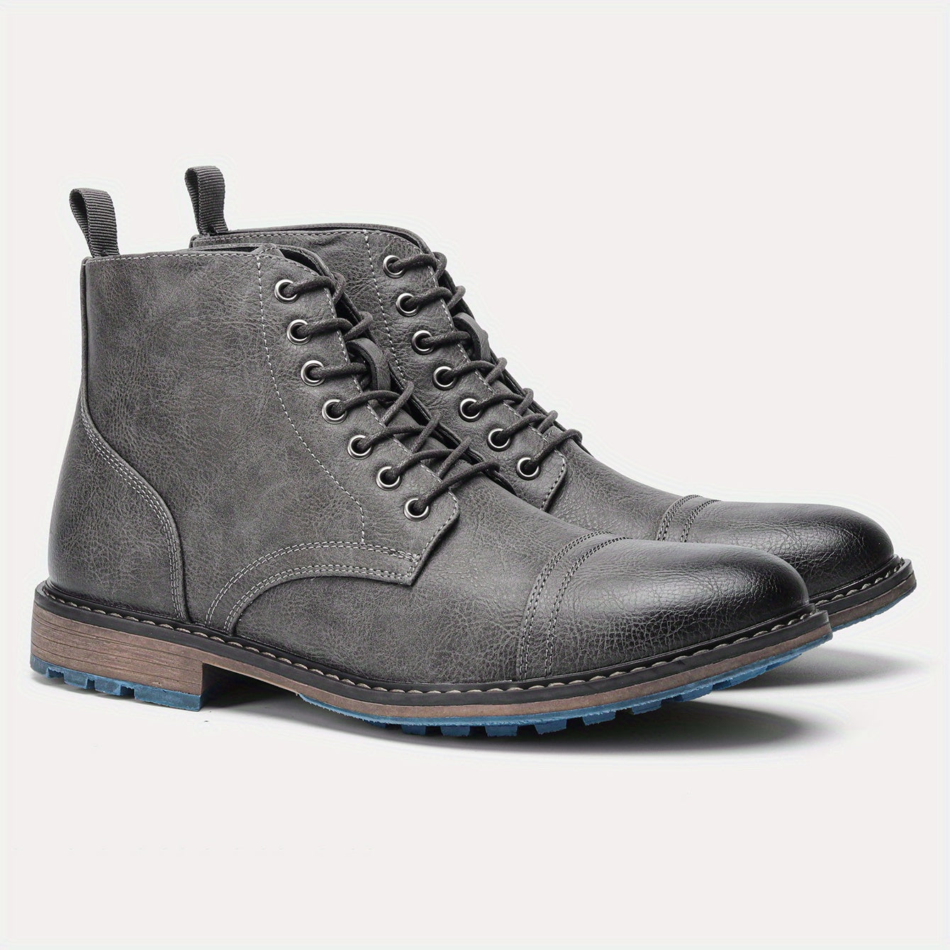 Men's Boots Pu Upper Rubber Two-tone Sole