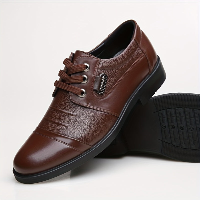 Low-Top Bovine Leather Derby Shoes - Comfy, Non-Slip, Durable, and Breathable - Perfect for Daily Casual Wear in Spring and Fall Seasons