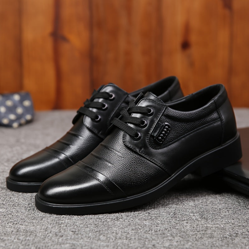 Low-Top Bovine Leather Derby Shoes - Comfy, Non-Slip, Durable, and Breathable - Perfect for Daily Casual Wear in Spring and Fall Seasons