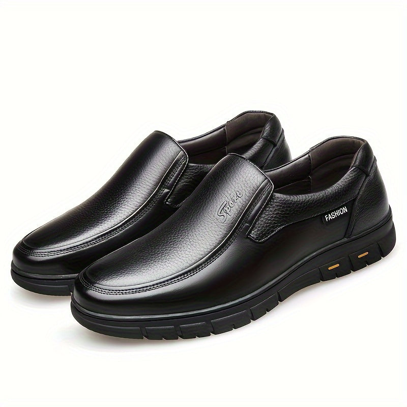 Durable Non Slip Men's Dress Shoes, Formal Round Toe For Wedding Business Party Banquet Office For Spring And Autumn