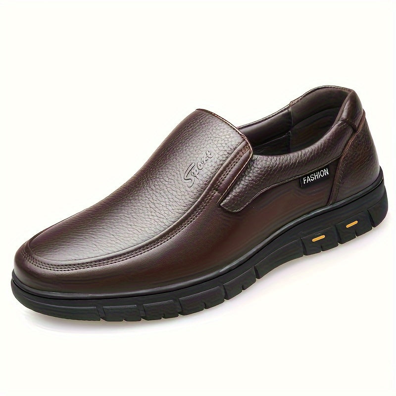 Durable Non Slip Men's Dress Shoes, Formal Round Toe For Wedding Business Party Banquet Office For Spring And Autumn