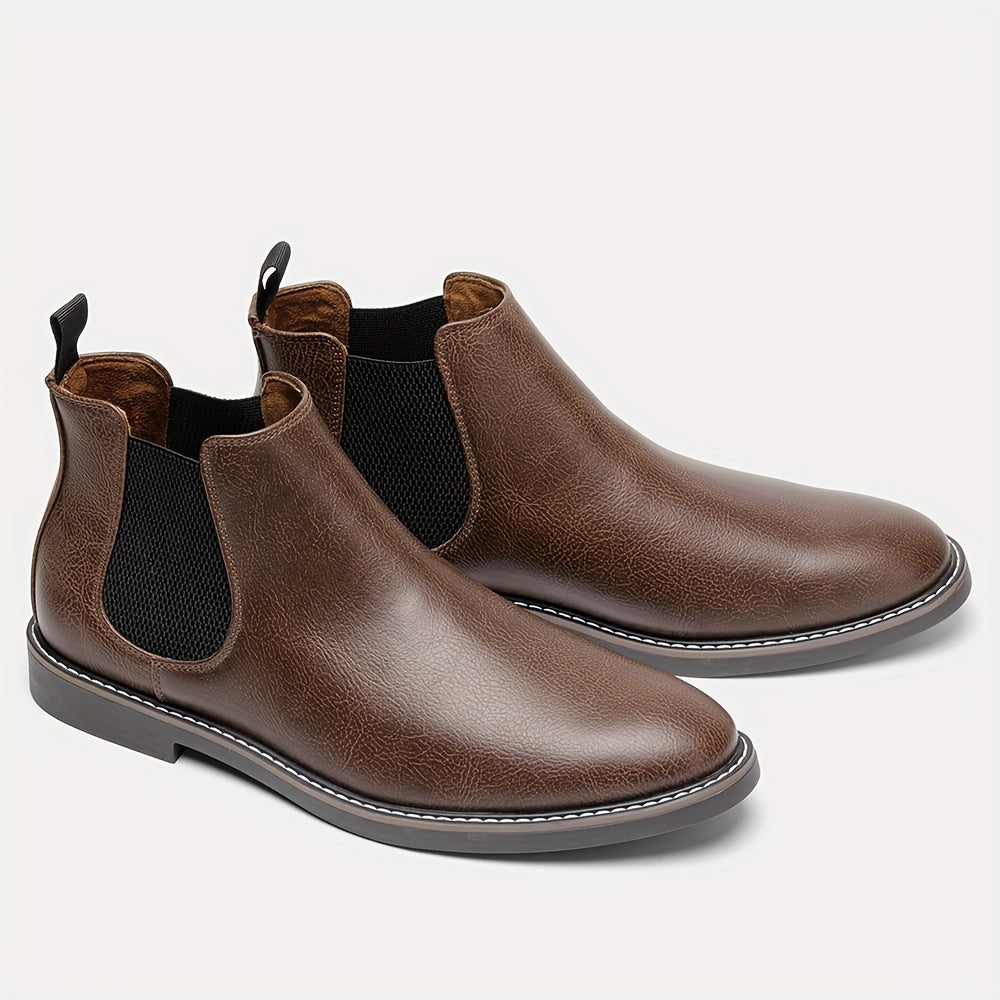 Men's Comfortable Chelsea Boots, Casual Walking Shoes, Slip-on Boots