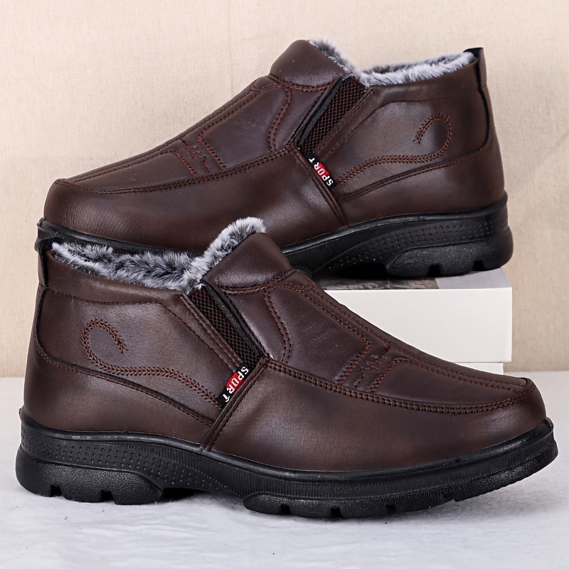 Warm And Cozy Men'S Snow Boots - Non-Slip Ankle Boots for Outdoor Hiking And Trekking - Plush Lined Winter Footwear