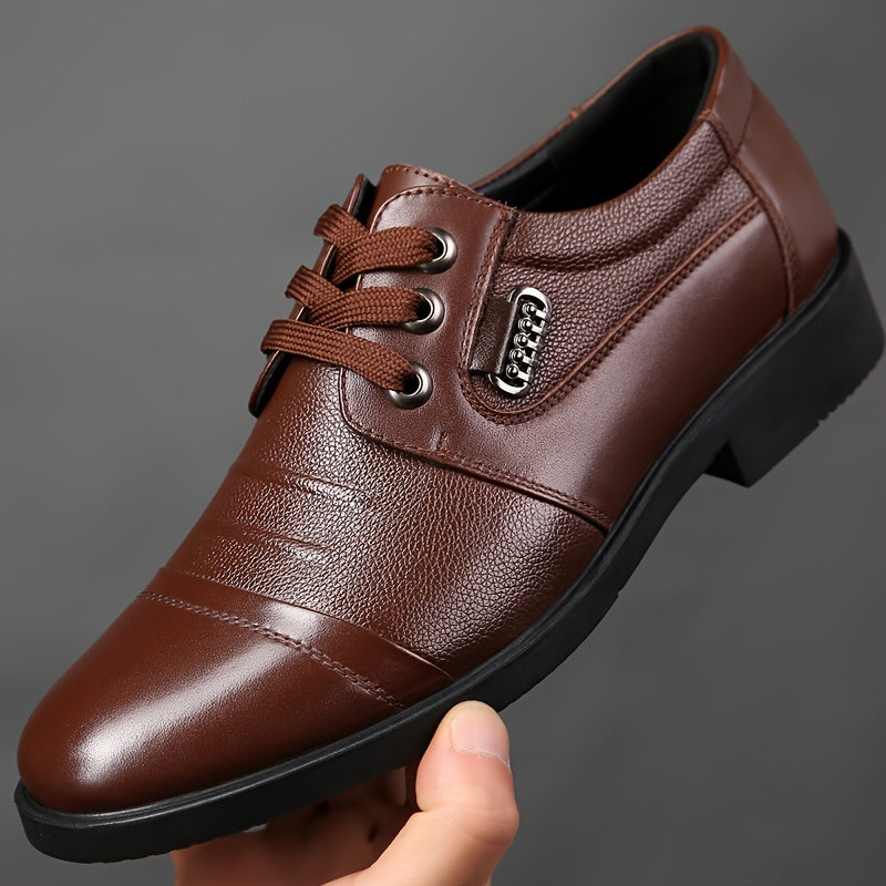 Low-Top Bovine Leather Derby Shoes - Comfy, Non-Slip, Durable, and Breathable - Perfect for Daily Casual Wear in Spring and Fall Seasons