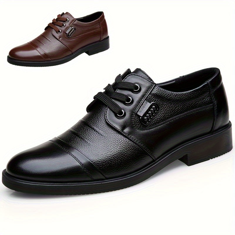 Low-Top Bovine Leather Derby Shoes - Comfy, Non-Slip, Durable, and Breathable - Perfect for Daily Casual Wear in Spring and Fall Seasons