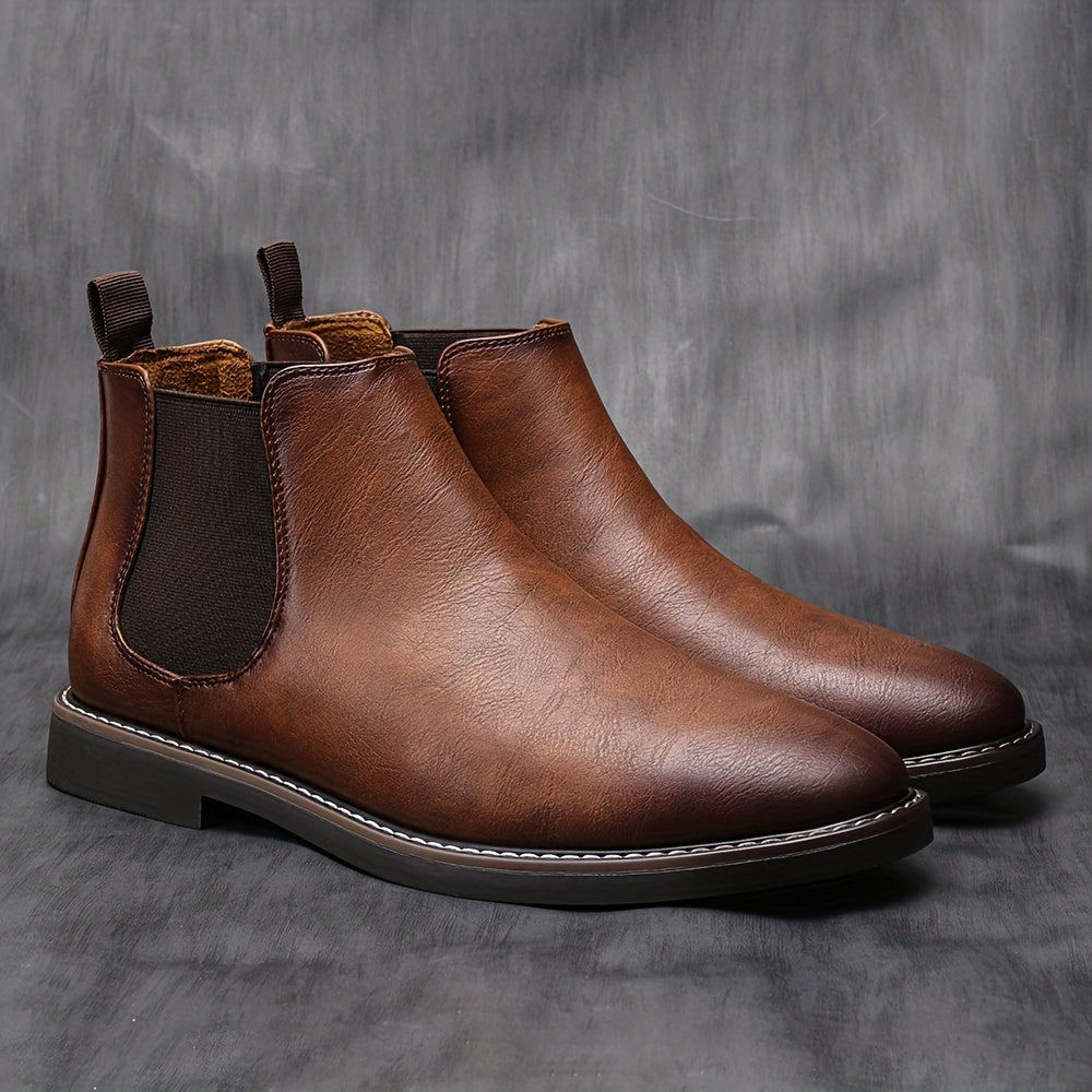 Men's Comfortable Chelsea Boots, Casual Walking Shoes, Slip-on Boots